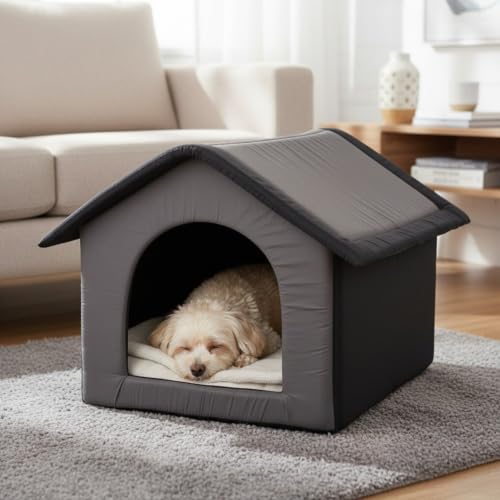 SUNNYDOGS Stoff-Hundehütte, grau - 64 x 57 x 60 cm