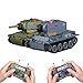 YounggDiy 1/64ミニRCバトルタンク、フルプロポーショナルリモートコントロール軍用車両赤外線戦闘モード、回転タレットとトラックドライブ、USB充電付き合金ボディ