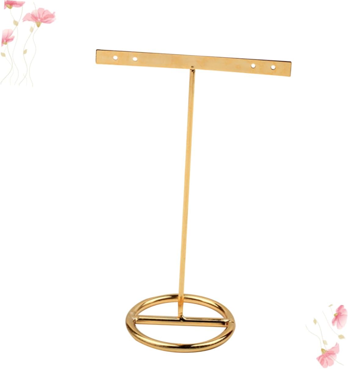 3pcs Jewelry Necklace T-shape Jewelry Organizer Ornaments Rack Earring Hanging Organizer Bracelet Display Stand Stud Earrings Metal Earring Holder Nordic Jewelry Rack (Goldenx2pcs 8*8.8CMx2pcs)