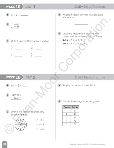 Daily Math Practice, Grade 5 Te