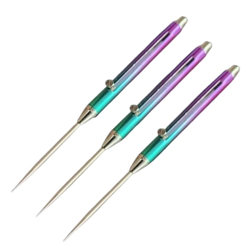 Reusable Titanium Metal Toothpicks Set, Portable Telescopic Dental Picks Metal with Stainless Steel Holder Keychain, Pocket Dental Picks for Teeth Cleaning, Fruit (Colorful, 3 pcs)