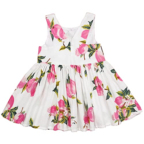 Image of ANNECA Fashion Kids Baby Girls Cotton Floral Printed Mid /Knee Length Casual /Festive Dress Frock
