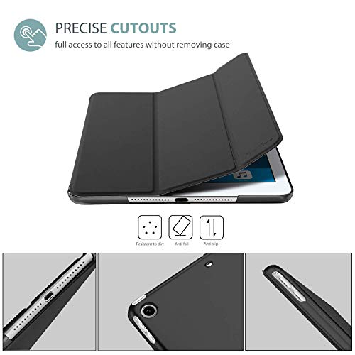 Procase Smart Case For Ipad Air 1St Edition, Ultra Slim Lightweight Stand Protective Case Shell With Translucent Frosted Back Cover For Apple Ipad Air 2013 Model (A1474 A1475 A1476) -Black #TOP1