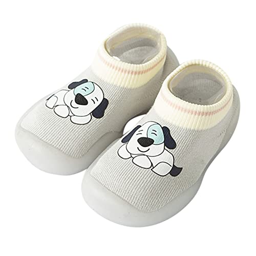 sfdgfhyf Boys Girls Antislip Shoes Baby Home Slippers Cartoon Warm House Slippers for Infant Lined Winter (Grey, 12-18 Months)