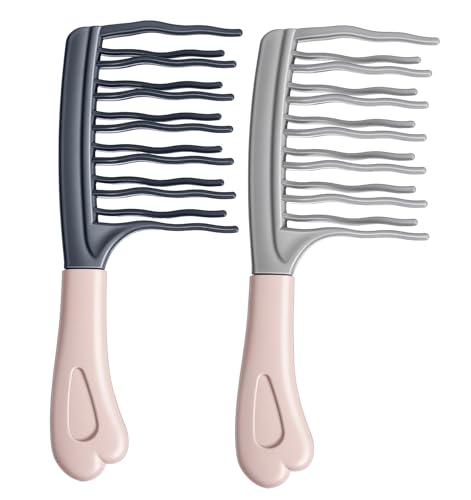 Pack de 2 peines para cabello rizado con mango ergonómico miniatura 7