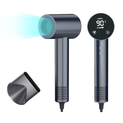 Secador Pelo Profesional Ionico,1500W Secador de Pelo iones Secado rápido,Secador Pelo Ionico con Concentrador,4 Temperaturas y 3 Velocidades,110,000 RPM secador pelo ionico Doméstico Viaje(Gris)