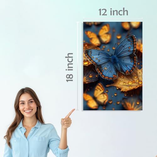 Image of SiddArtify Golden Hour Butterflies Art Print Set - Sticker - 12x18 Inch - Pack of 6 Wall Room Decoration art Poster Prints