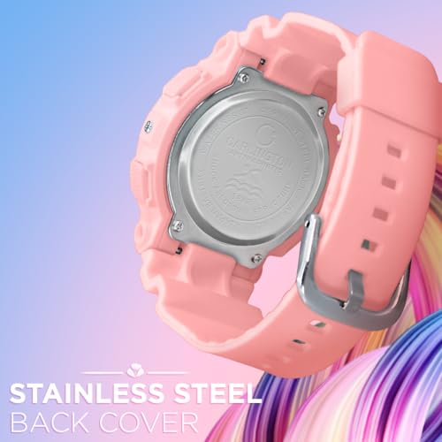 Image of Carlington Kids Digital Watch for Boys and Girls Age 3 to 14 Years Multicoloured Band with Alarm and Date Display - 9121