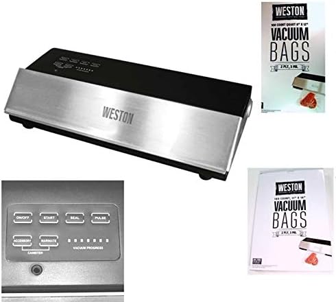 Weston Pro Advantage Vacuum Sealer (65-0501-W) PLUS 100 1-QUART and 100 1-GALLON Weston Bags