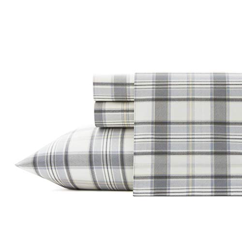 Image of Eddie Bauer - King Sheets, Cotton Percale Bedding Set, Crisp & Cool Home Decor (Chinook Grey, King)