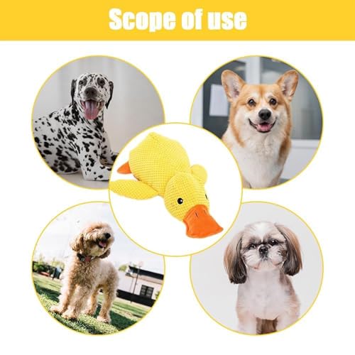 Shengruili Ente Hundespielzeug,Anti Stress Ente Für Hunde,Süße Spielzeugente Plüsch Antistressente für Hunde,Quietschendes Plüsch-Spielzeug für Kleine Mittlere Große