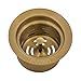 Ruvati Extended Garbage Disposal Flange with Deep Basket Strainer - Matte Gold Satin Brass - RVA1049GG