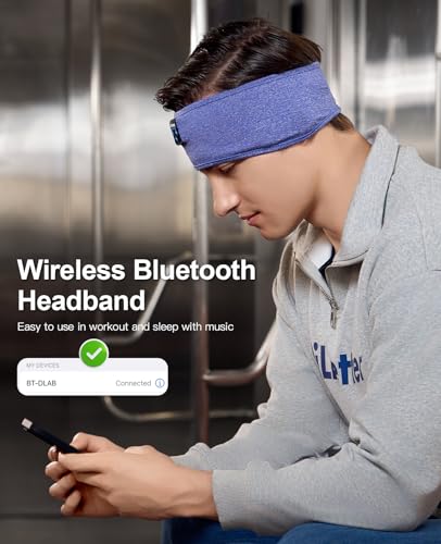 Image of Perytong Sleep Headphones Bluetooth 5.4 Headband, Wireless Sleep Headphones for Side Sleepers, Over-Ear Headphones Sports Headband Eye Mask with Built-in Earphones for Sleeping Running Jogging Nap