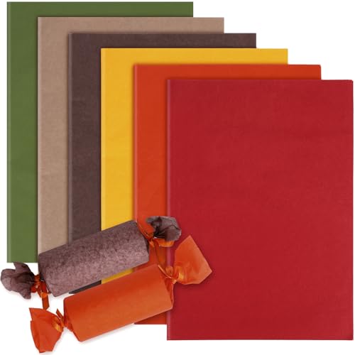 90 folhas de papel de seda Vantage para presente, 35 x 50 cm, laranja, borgonha, verde, amarelo, caf