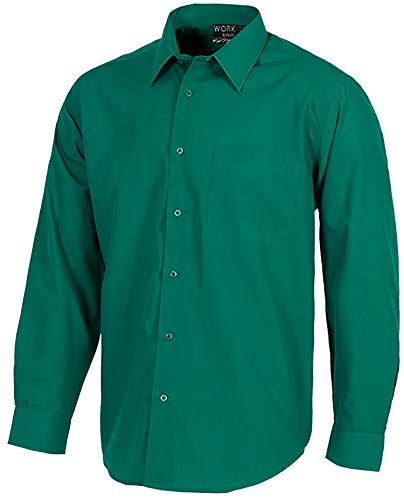 Work Team Camisa de Manga Larga con un Bolso de Pecho. Hombre Verde 46