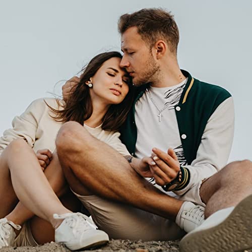 Ieftop Cross Necklace For Men Boyfriend Husband, Silver Stainless Steel Mens Cross Necklaces Valentines Day Gifts For Him Anniversary Birthday Gifts For Boyfriend Husband #TOP1