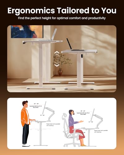 Image of ErGear Height Adjustable Electric Standing Desk, 71 x 30 Inches Sit Stand up Desk, Memory Computer Home Office Desk, White