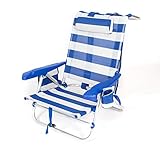 CREVICOSTA QUALITY MARK MARCAS DE CALIDAD - Full Equip 2001-3A - Silla de Playa Plegable con reposabrazos y 7 Posiciones. Apoyo Trasero Fijo (Marinera)
