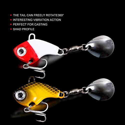Fishing Lures Vib Tail Spinners Bait Metal Sinking Lures Fishing Jigs Blade Baits Bass Crankbait Fishing Spinner Blade For Bass Fishing Lure Kit With Tackle Box (Style A-0.25Oz/5Pcs) #TOP5
