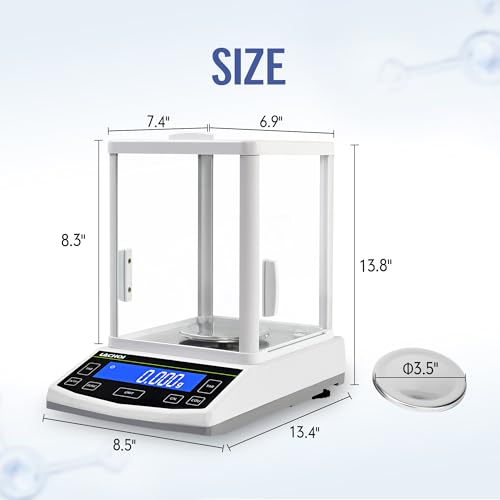 Image of Analytical Balance 200x1mg Lab Scale 0.001g Accuracy with Windshield | High Precision Scale 0.001g with RS232 Interface Laboratory Analytical Balance Jewelry Scale