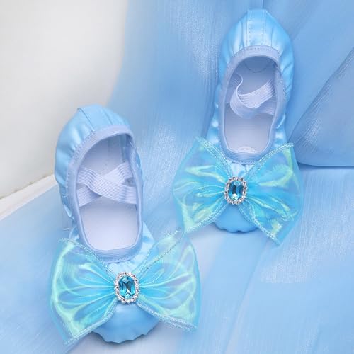 Generic Girls Ballet Shoes Cute Rhinestone Bowknot Dance Slippers Toddler Kids Indoor Yoga Canvas Dancing Performance Shoes2