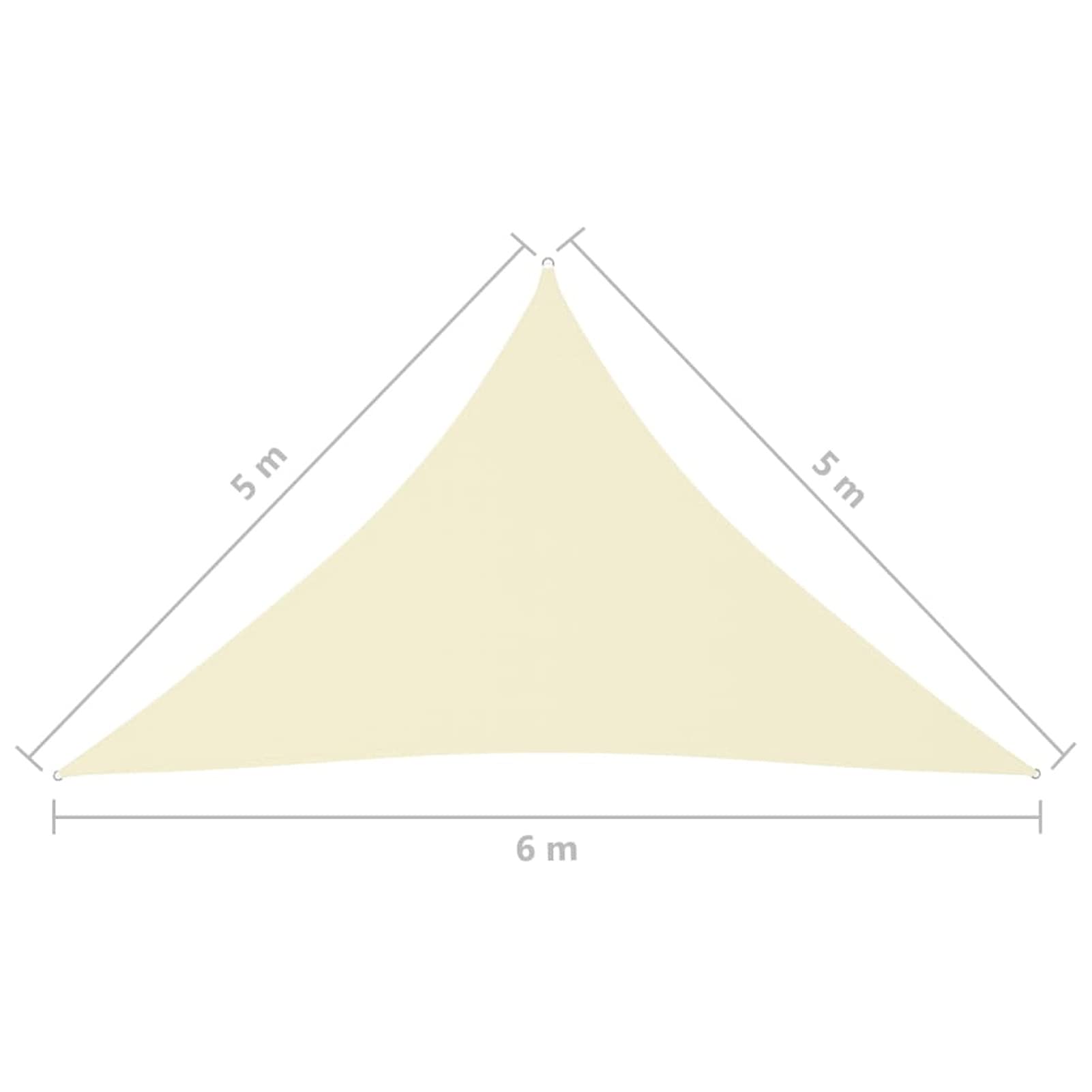 Parasole a Vela Oxford Triangolare 5x5x6 m Crema,Tenda a Vela Impermeabile Rettangolare Vela Ombreggiante Parasole Protezione Raggi U V per Esterno Giardino terrazza