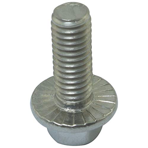 Image of 12pcs Silver Tone Flanged Hex Head Bolts Flange Hexagon Screws, 304 Stainless Steel M6x16