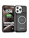NEWDERY Akku Hülle für iPhone 15 Pro Max/iPhone 15 Plus, 10000mAh USB C Batteriefach Qi Wireless Charging Case, tragbare wiederaufladbare Extended Ladegerät Akku Pack - (6.7) (Schwarz)