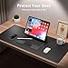 Aothia Leather Office Desk Pad Protector, Non-Slip PU Leather Desk Blotter, Waterproof Laptop Writing Mouse Pad for Office and Home, Black, 31.5