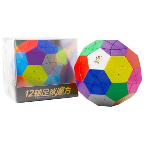 Image of YuXin 12-Axis Soccer Megaminx Speed Cube | 32-Face Truncated Icosahedron Shape Mod | Professional Stickerless Football Puzzle, Smooth Curved-Cut Design, 90mm Large, Collector's Series