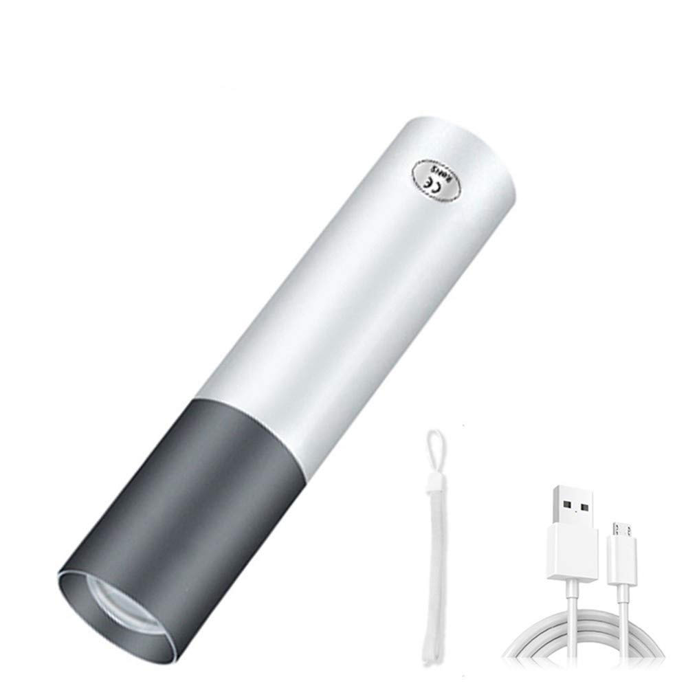 Flashlight, USB Charging Led Flashlight, Mini Streamlight Flashlight for Zoom Portable Set for Night Lighting lumintop Flashlight (Size : Package A)