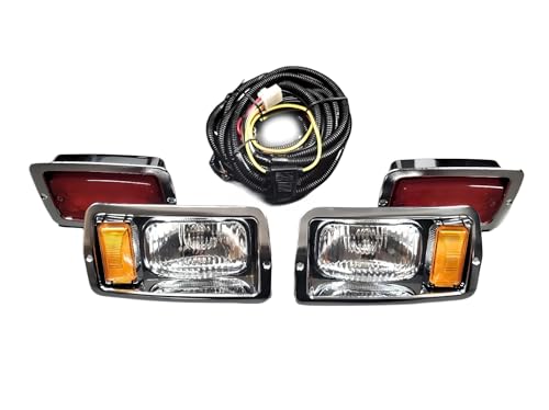 Golf Carts Universe Chrome Bezel Headlights Taillights LED Wire Harness for Club Car DS 1982-1992