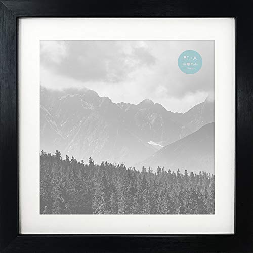 Photo Frames And Art 2 u Marco de Fotos Cuadrado de 10 x 10 para Fotos de 20 x 20 cm, Ventana de Cristal, Color Negro, Moderno Oxford con Soporte Suave Color Crema