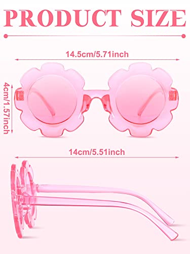 Geyoga 12 Pcs Kids Flower Sunglasses Colored Round Flower Glasses Cute Girls Baby Sunglasses for Outdoor Party Beach Eyewear3