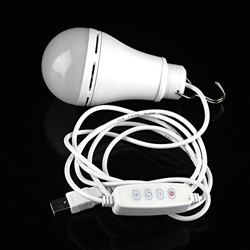Phefop Luz de Camping, Bombilla LED USB de 5 V, Lámpara de Emergencia Recargable con 3 Modos de Iluminación, Perfecta para Acampar Al Aire Libre y Uso Doméstico (10W) (10W)