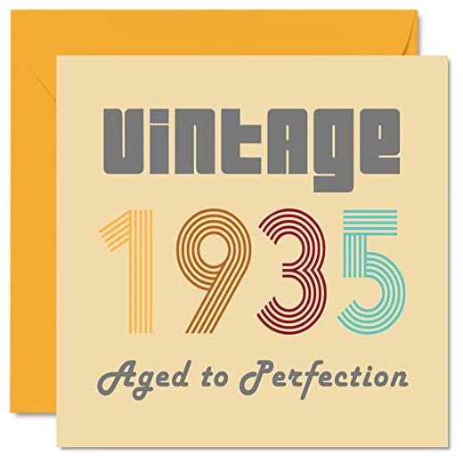 Tarjetas cumpleaños 87 hombres mujeres, vintage 1935 envejecido a perfección, 87 tarjetas cumpleaños divertidas Her Him, 145 mm x 145 mm, tarjetas felicitación cumpleaños abuelo, abuelita, niñera