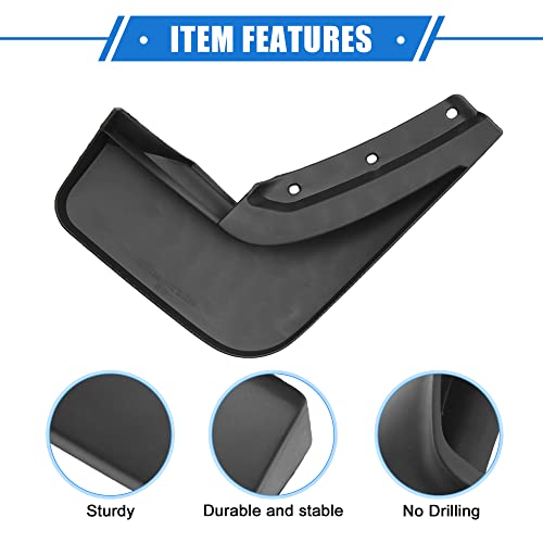 Image of Mud Flaps Kit Compatible for Ford Explorer 2020-2024, Quality Plastic Black Front and Rear Splash Guards