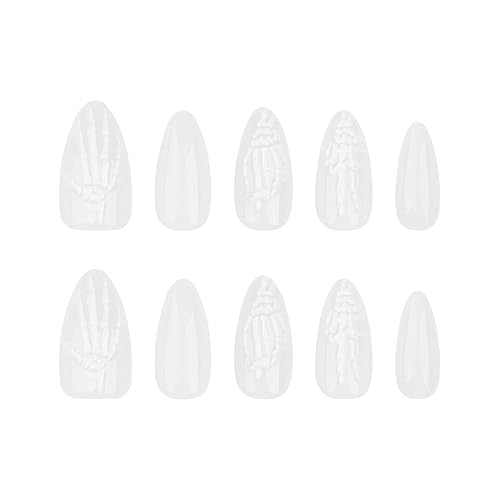 Miniatura 125 de Uñas postizas a presión de Halloween, cuadradas, medianas, con diseños de telaraña, parches coloridos, punta francesa, uñas acrílicas, uñas