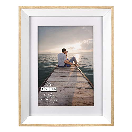 Malden International Designs 2384-46 White Beveled Edge, 4x6 with mat/ 5x7' Without The mat