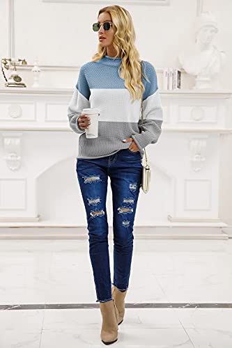 Imuedaen Maglione da donna, elegante, con collo