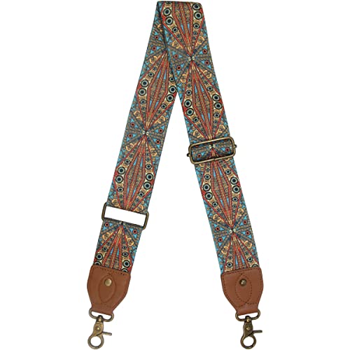 Image of Duwi Wide Purse Strap Multicolor Striped Guitar Style Strap Adjustable Canvas Crossbody Bag Strap