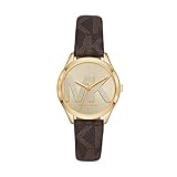 Pulsera de cuero Emporio Armani Reloj Michael Kors de acero inoxidable con tres agujas para mujer, MK2862