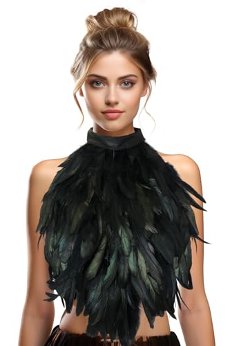 HOMELEX Feather Cape Shawl Costume Wings Collar Adult Crow Neck