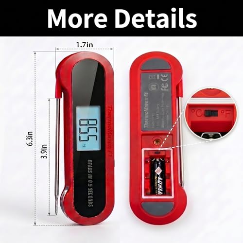 Professional 3X Faster 0.5sec Instant Read Meat Thermometer Digital, High Accuracy ±0.5°F, IP67 Waterproof, Auto Wake/Sleep & Rotate Display, NSF & NIST Certified, Backlight Fry Oil Candy Thermometer - image 7