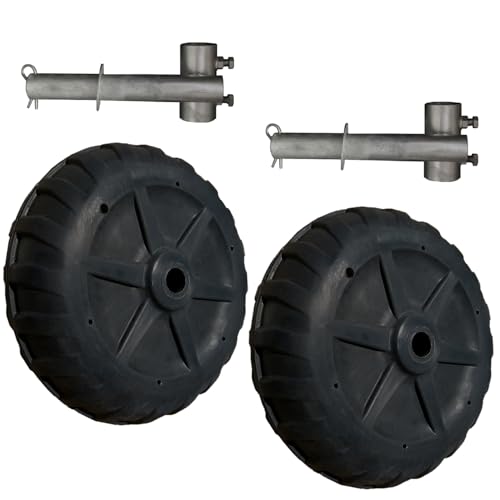 Multinautic 24 x 8 Pair of Roll-in Dock Wheels with Galvanized Steel Hubs Heavy-Duty Dock Wheels with 750-lb. Capacity per Wheel Made in USA