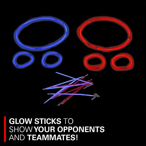 Rukket Dodgeball Set, Glow in The Dark Inflatable Playground Dodge Ball Gator Skin Game for Adults & Kids, Bouncy Kick, Foursquare, Toy with Bag & Air Pump (Glow-in-The-Dark Dodgeball Set)