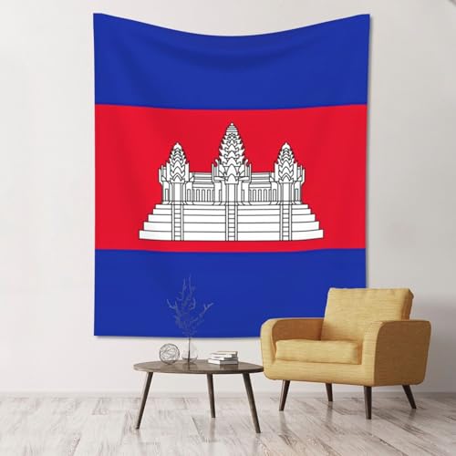 Tapisserie drapeau Cambodge ultra douce SHuWeiD en tissu léger haut de gamme