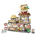 Oichy Street View Baustein Set Nudelrestaurant 870 PCS DIY Mini Building Blocks Kreatives Hausmodell Konstruktionsspielzeug Mini Baustein Set (Nudelladen)