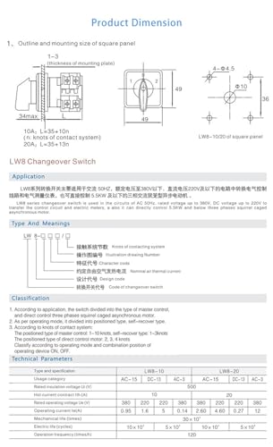 Interrupteur à came rotatif inverseur de source double alimentation 380V - 5