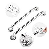 Kit Barra Alça De Apoio Corrimão Banheiro Segurança Idoso Deficiente 40cm E 60cm Inox Não Enferruja Acessibilidade Suporte Pegador Design Elegante